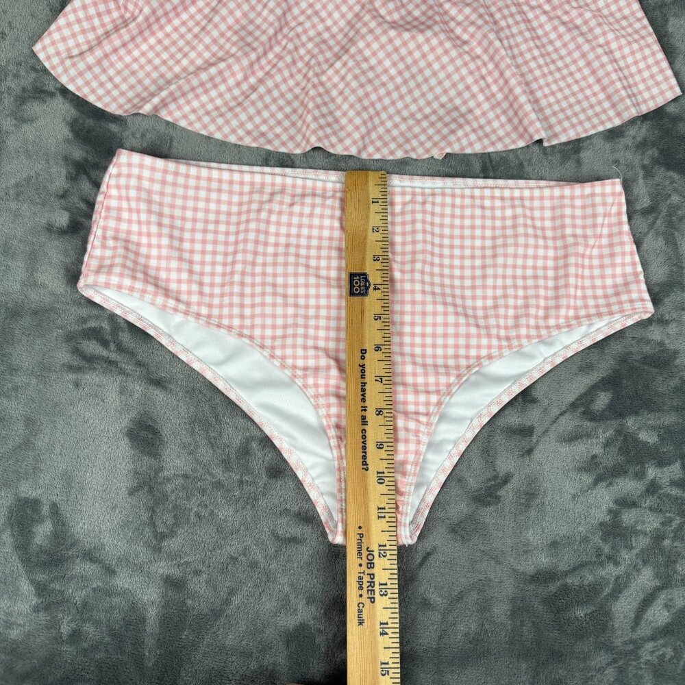 Women Simply Southern 2pc Tankini Pink Gingham XL Swimwear Bathing Suit Bikini - Picture 5 of 10